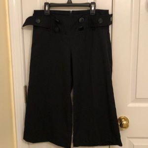 Black knee length trouser shorts